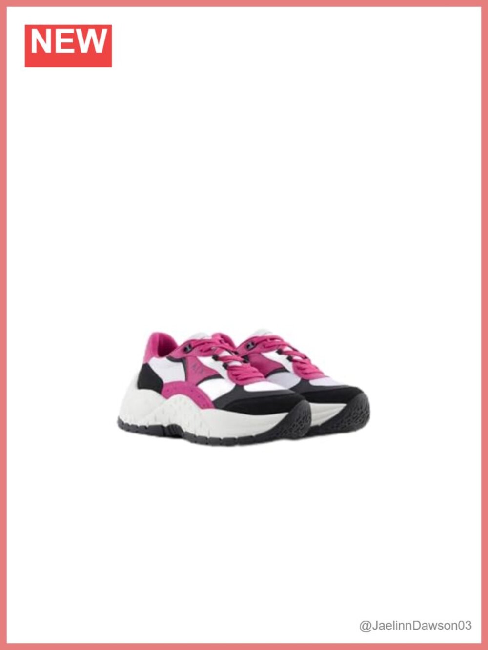 Armani Exchange Vedder Chunky Color Block Platform Sneakers Low Top Lace-Up